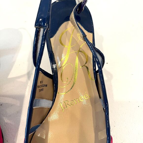 J.Renee Gavrel Multicolor Heels Slingback Size 5 1/2 Pointed Toe - Picture 10 of 11